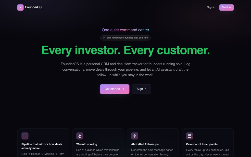 FounderOS, built with Pentoggle
